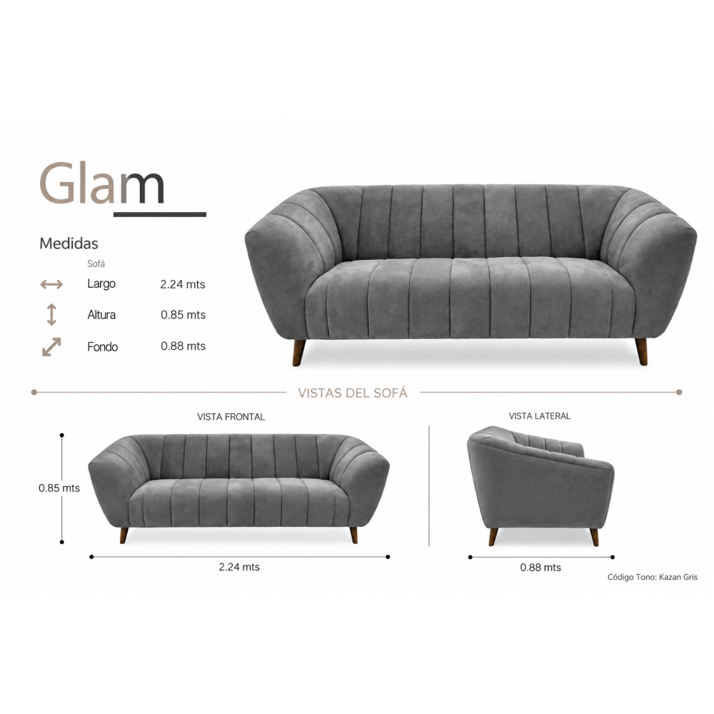 GLAM SOFÁ (3 Plazas)