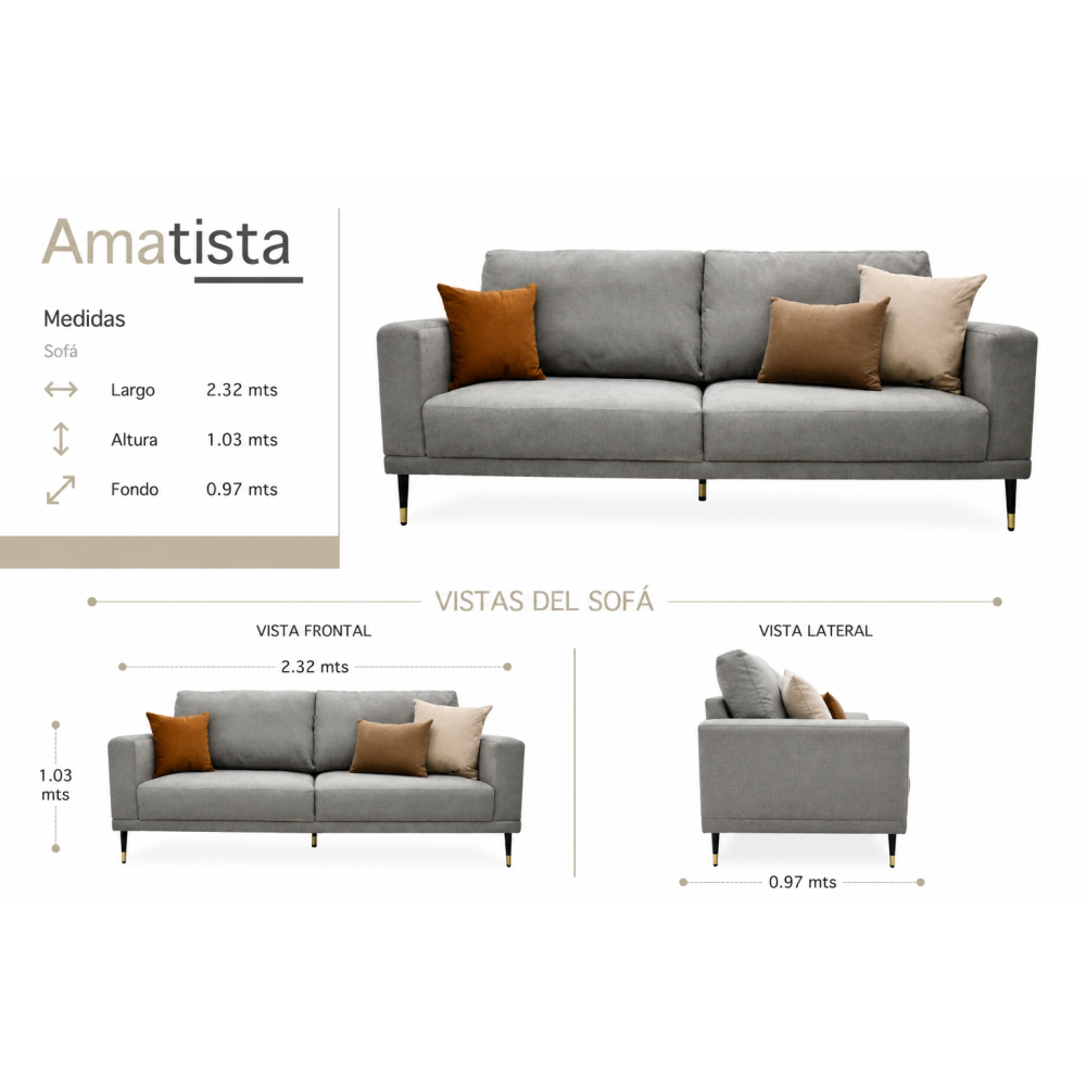 AMATISTA SOFÁ (3 Plazas)