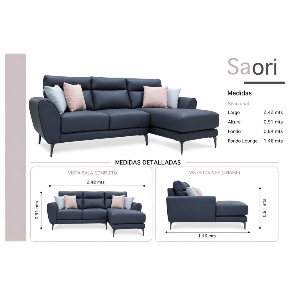 SAORI  SECCIONAL (LEATHER)