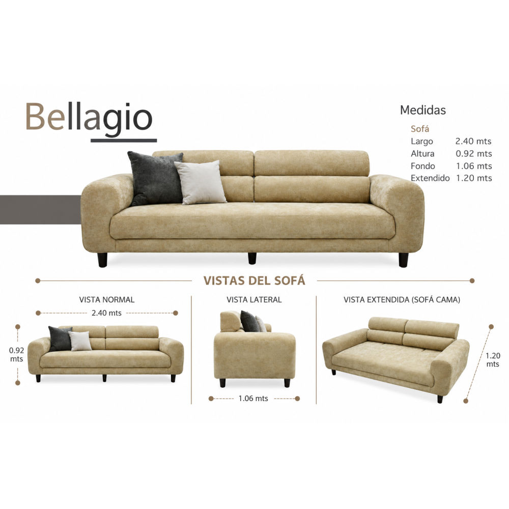 BELLAGIO SOFÁ (3 Plazas)