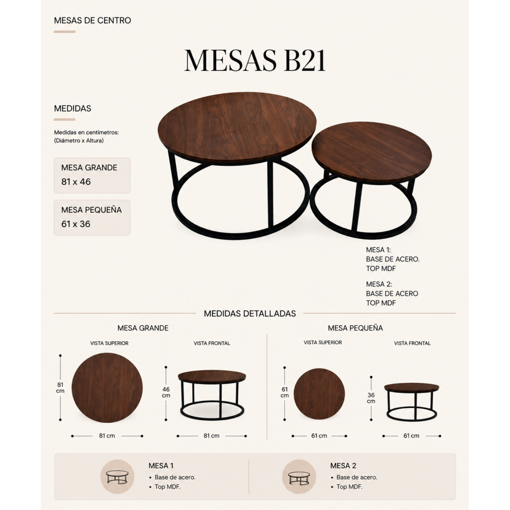 MESA DE CENTRO B-21