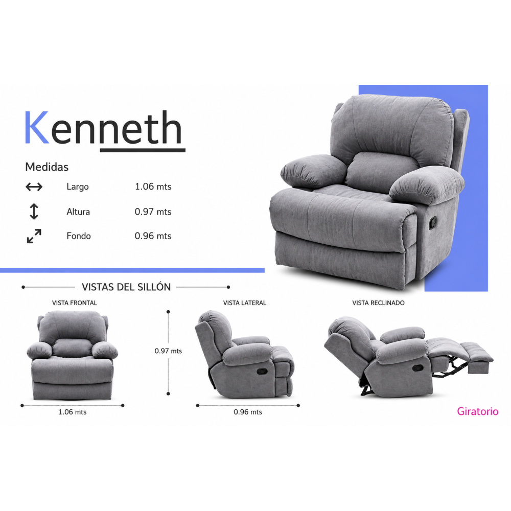 KENNETH RECLINABLE (Giratorio - Mecedora)