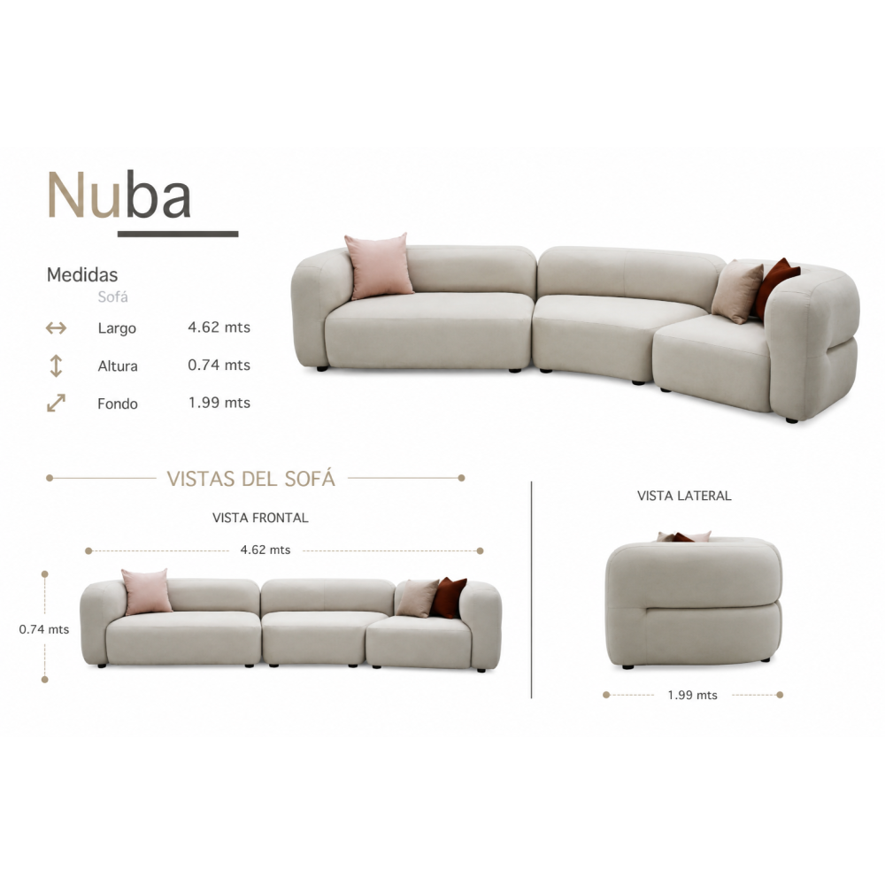 NUBA SOFÁ CURVO 