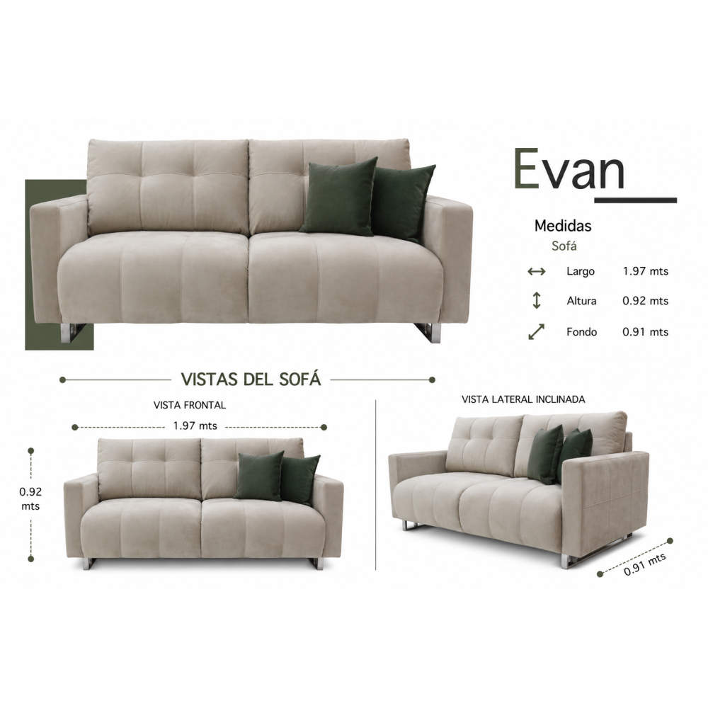 EVAN (Sofá 3 plazas) 